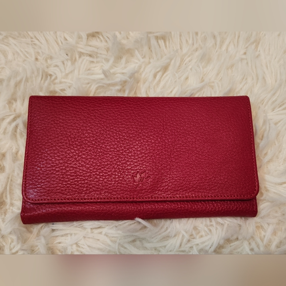 Elegant Red Genuine Leather Wallet